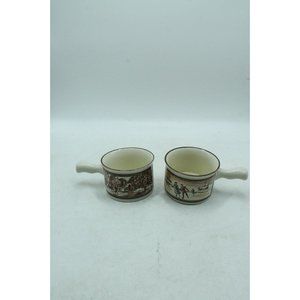 Lot Of 2 Watkins Almanac Soup Mug Cup August 1908/January 1902 Stoneware